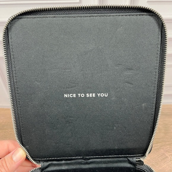 Warby Parker Parker Case 3-Slot Eyewear Travel Organizer Black Pebbled Zip Case - Picture 10 of 10